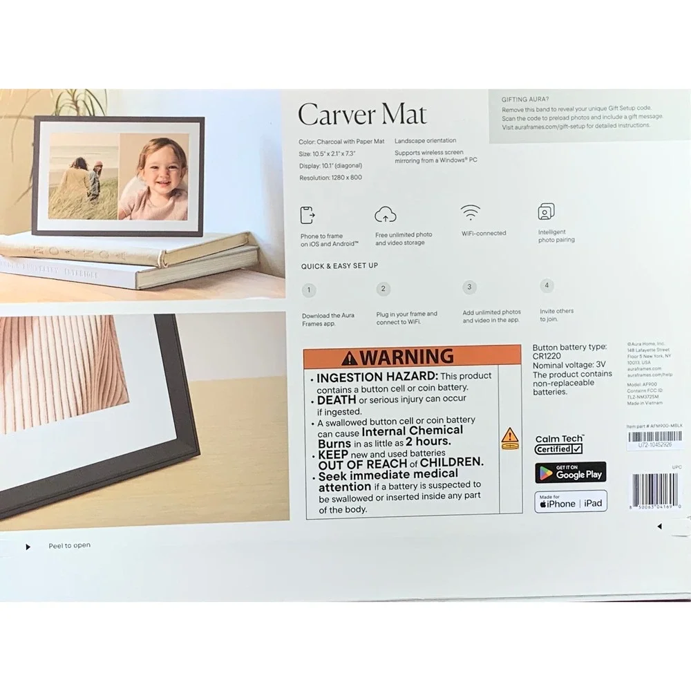 Aura Carver Mat Digital Photo Frame 10.1